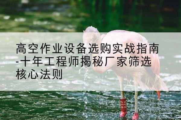禹会剪叉式升降机厂家-高空作业设备选购实战指南-十年工程师揭秘厂家筛选核心法则