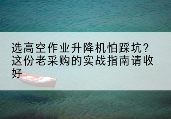 禹会高空作业升降机厂家推荐-选高空作业升降机怕踩坑？这份老采购的实战指南请收好