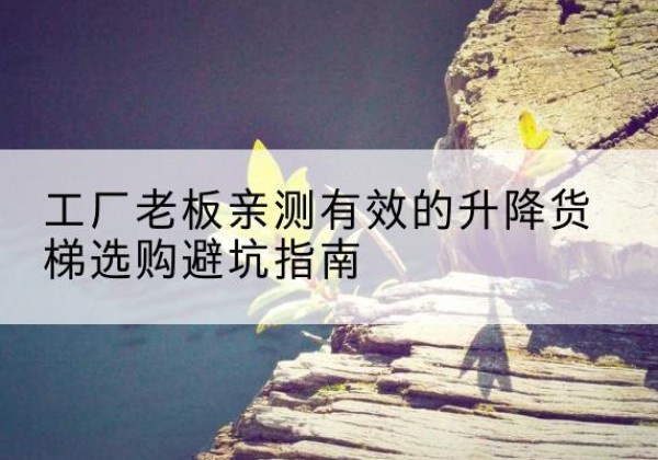 禹会升降货梯怎么选-工厂老板亲测有效的升降货梯选购避坑指南